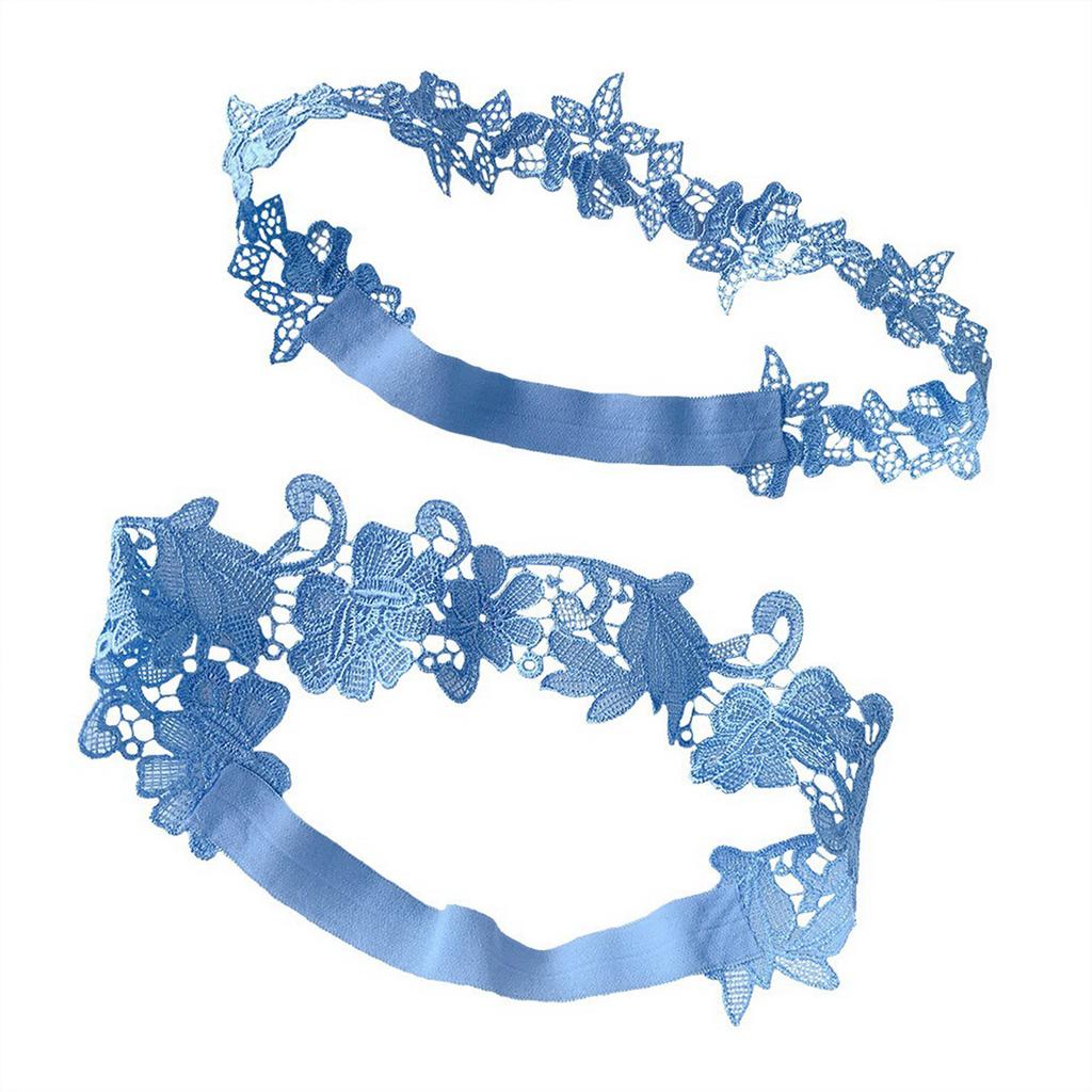 1 Pair of Fashion Garter For Brides Beautiful Wedding Lace Decorative Garters for Woman(Sky-Blue)