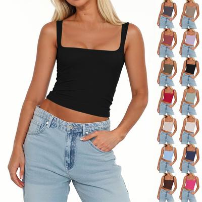 Γυναικείο Μόδα Αμάνικο Τετράγωνη Λαιμόκοψη Σέξι Στενή Αμάνικη Μπλούζα Μονόχρωμη Πουλόβερ Τοπ