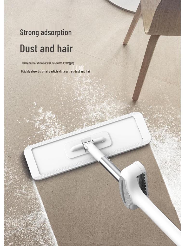 Foldable Flat Mop & Bucket - Hands-Free Washing System