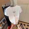 Simple Style White Letter Printing Short-sleeved T-shirt Women's Spring Summer Loose Casual Versatile Pure Cotton Crew Neck Top Tide