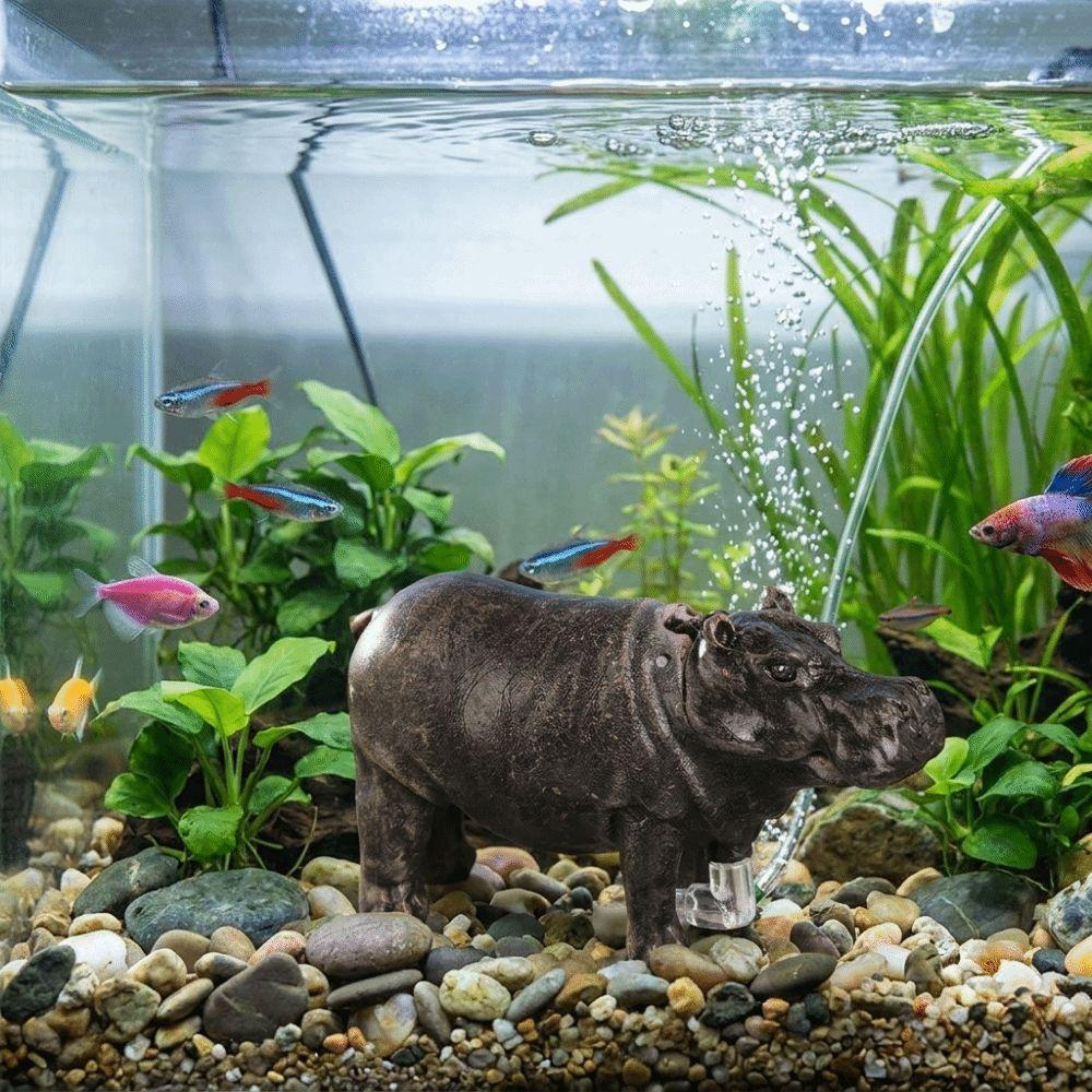 Realistic Hippo Oxygen Pump Efficient Aquarium Hippo Ornament Aquarium Accessories