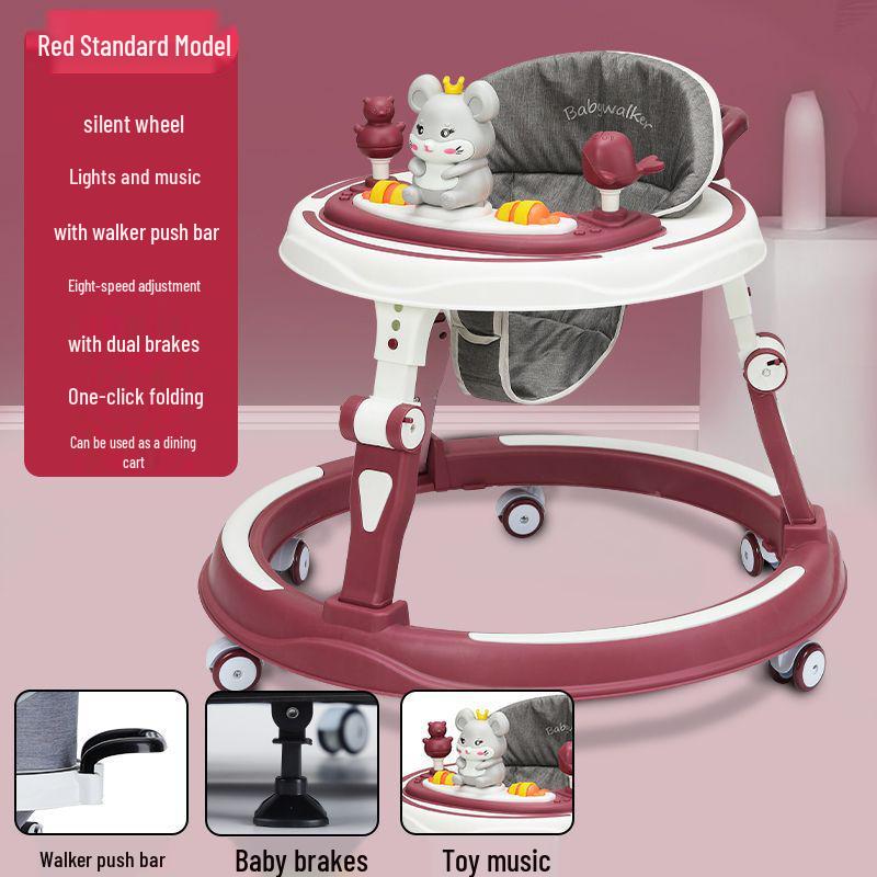 Multifunctional Baby Walker: Anti-Rollover, Anti-O-Leg, Sit-and-Push Learning Trolley
