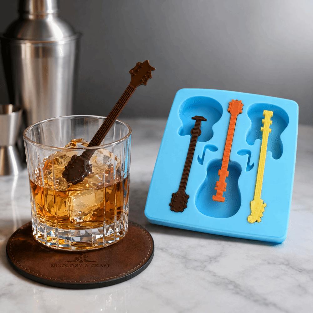 Blue Guitar Ice Tray Easy Release Ice Cube Tray Durable Guitar Chocolate Mold  Gift
