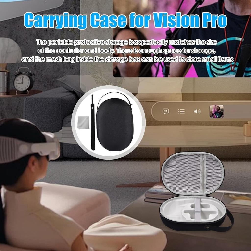 Hårt bärfodral för Apple Vision Pro, fallskyddande vattentätt bärbart skydd för Apple Vision Pro-fodral, kompatibelt med resefodral