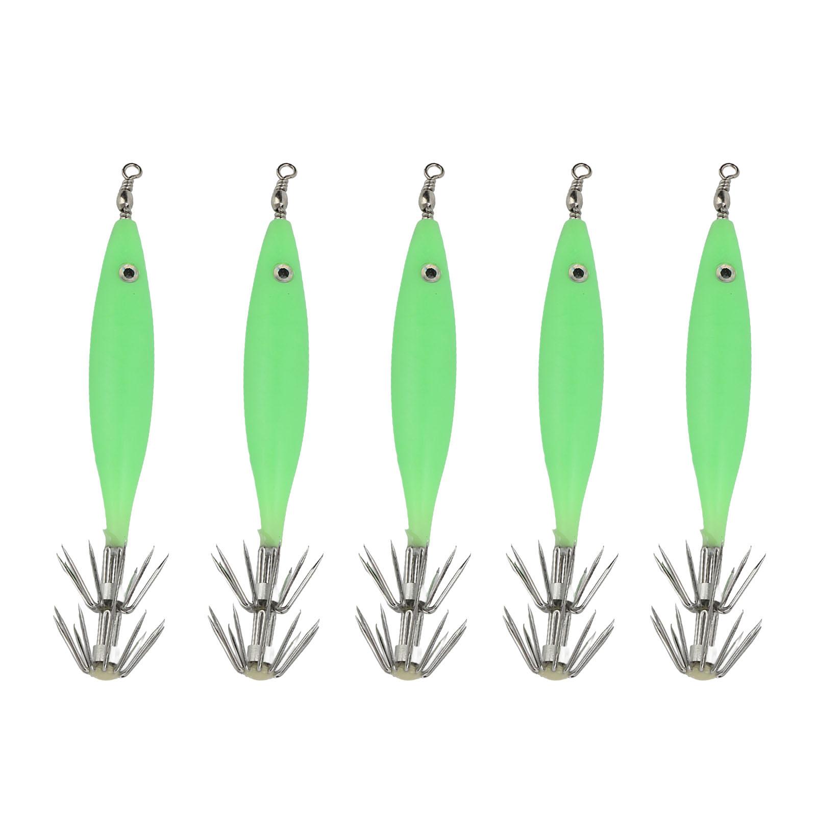 

5Pcs 8cm Fishing Lure with Hook Cuttlefish Jig Wood Shrimp Bait for Outdoor Saltwater Freshwater