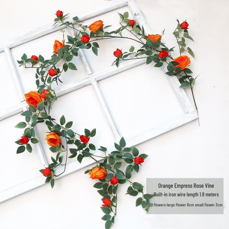 Silk Rose Vine Artificial Flower Chain for Living Room Decor