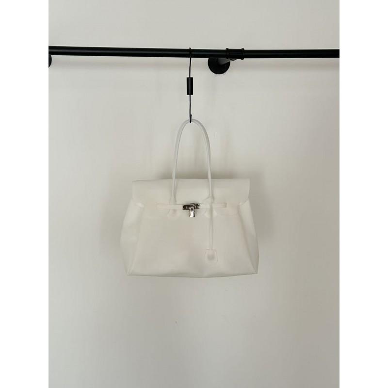 Borsa a Tote Trasparente in Gelatina PVC con Chiusura Borsa a Spalla Grande Capacità per Uso Quotidiano