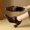 Sexy Pointed Toe Women High Heels Suede Shoes Elegant Office Party Chunky Shoes 2025