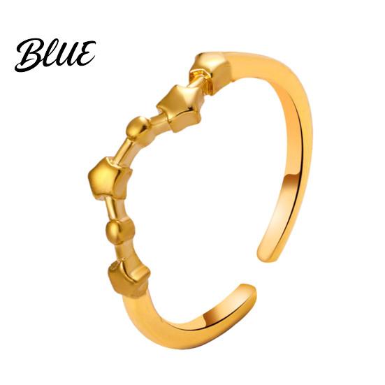 Star Symbol Ring Student Electroplated Finish Adjustable Opening Design Retro