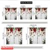 2D Flat Printing 2pcs Merry Christmas Curtain Red Bow Durable 100% Polyester Fabric Without Electricity Spring Party & Holiday