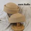 2026 New Natural 100% Raffia Fedoras Berets Hat Women Summer French Retro Dome Top Pillbox Hat Females Vacation Beach Straw Hat