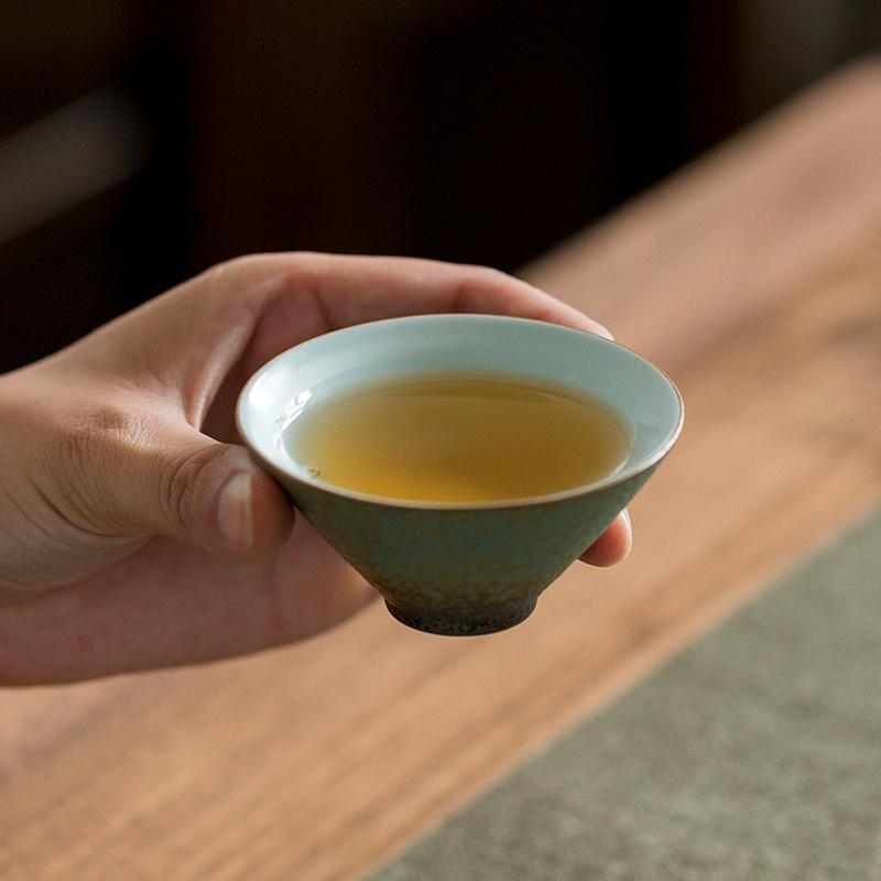 Ceramic Tea Cup Vintage Kung Fu Small Tea Bowl Coarse Pottery Tea Set