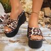 Women Leopard Slippers Summer Wedges Heels Beach Slippers Women Fashion Casual Platform Sandals Slides Women Zapatos De Mujer