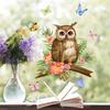 New Owl Flower Branch Wall Stickers Living Room Glass Window Home Decorration Mural Bedroom Decor Self Adhesive Animal Decals