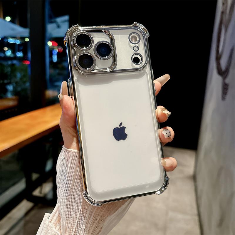 Luxury Plating Transparent Shockproof Phone Cases For Apple iPhone 17 Air 16 15 14 Plus 13 12 11 Pro Max X XR XS Max Soft Cover