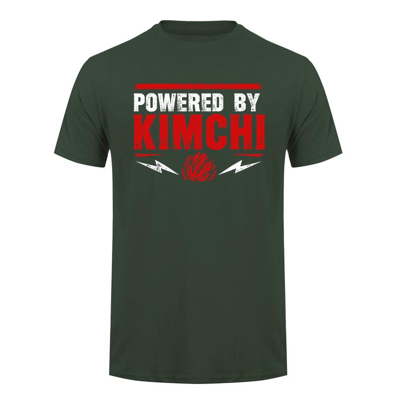 Funny Powered By Kimchi Shirt Unisex Korean BBQ Food Graphic Tee Spicy Kimchi Lover T Shirt Casual Streetwear Short Sleeve DA