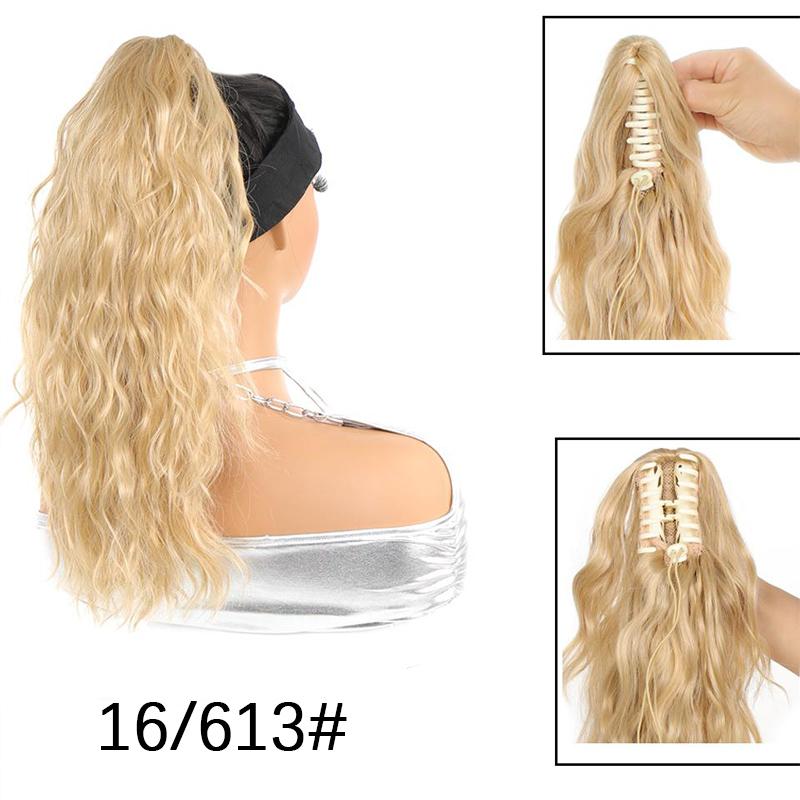 Grasping Clip Style Water Ripple Curled Ponytail Wig Naturally Fluffy and Heat-resistant Synthetic Wig Suitable for Daily Wear