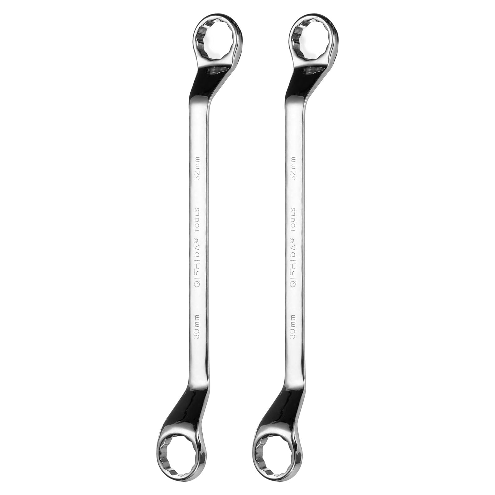 

uxcell 45 Degree Offset Box End 30mm x Metric Mirror Chrome Plated Alloy Double Box Long Industrial Torx Box Wrench Repair Tool 2-Piece Wrench, 32mm,