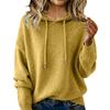 Women S Loose Fit Hooded Knit Pullover Sweater Long Sleeve Solid Color