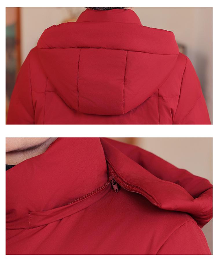 Cozy Winter Hooded Down Jacket for Elderly Women - Festive, Thickened White Duck Down Coat