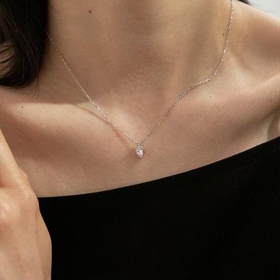 S925 Sterling Silver Marquise Zirconia Pendant Necklace for Women