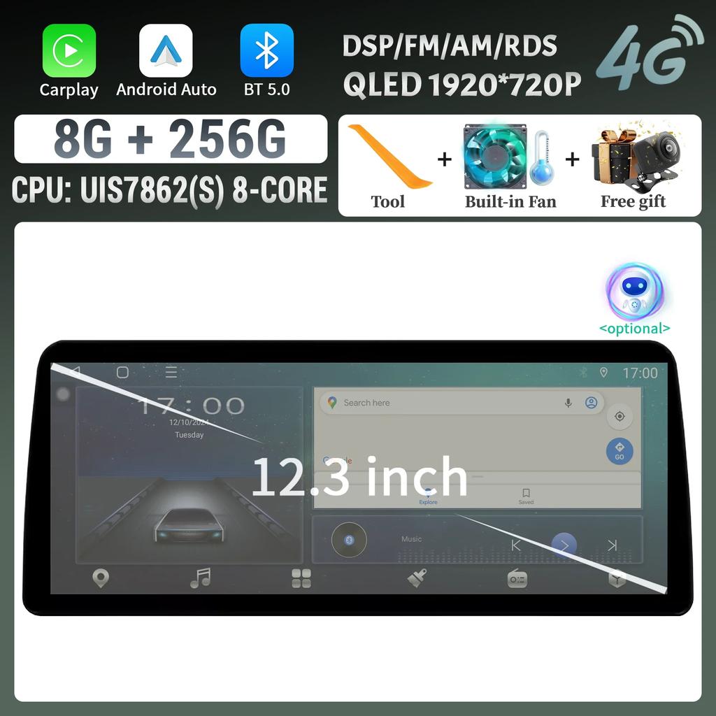 12.3inch Android 14 For Toyota Corolla 2019-2025 Car Radio Navigation 4G GPS Multimedia Wireless BT Carplay Screen Stereo
