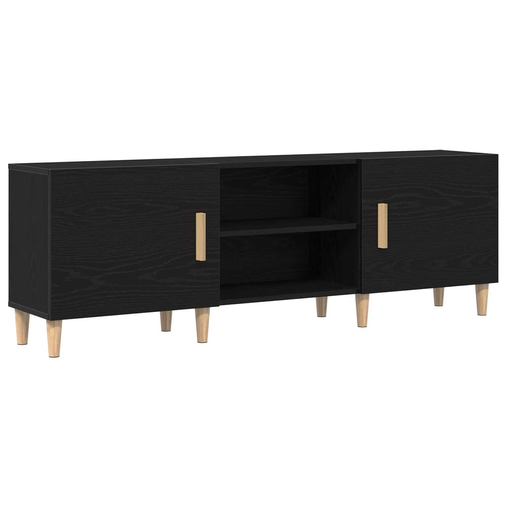 TV Cabinet Black Oak Effect 150 x 30 x 50 cm Particleboard