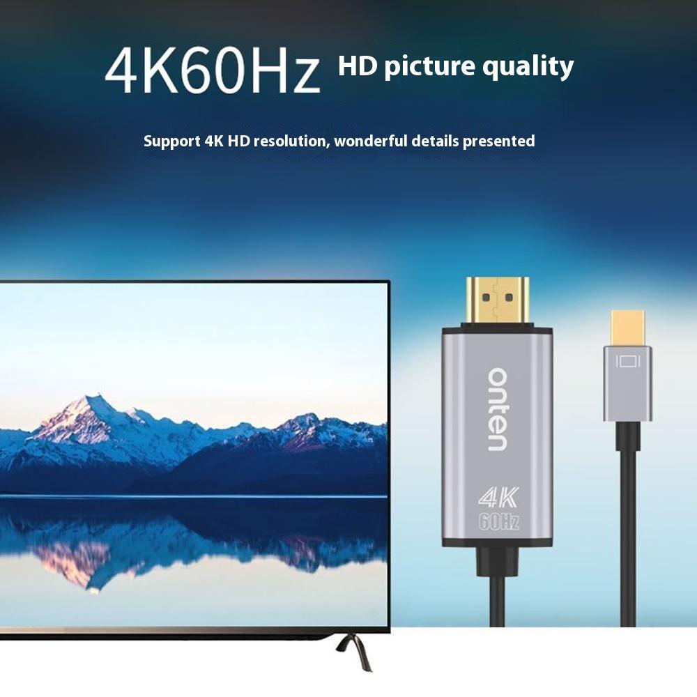ONTEN 5130B 1.8m Plug and Play 4K 60Hz Mini DP To HDMI Adapter Cable for Monitor Projector