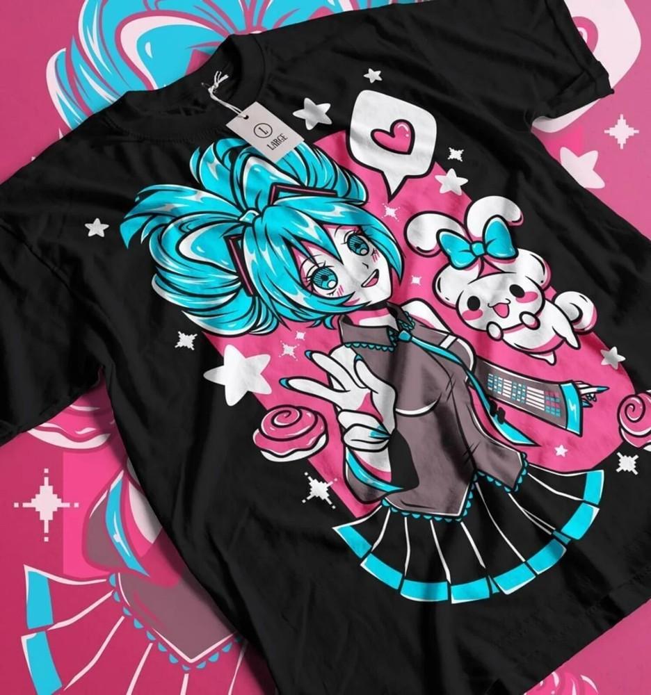 Vocaloid Hatsune Miku × Sanrio Cinnamoroll Anime Manga Unisex Tshirt T-Shirt Tee Unisex T-Shirt XL