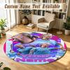 Round Rug Custom NameErling Haaland Pattern Non Slip Carpet Home Floor Decor
