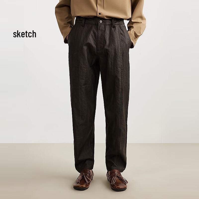 

CROQUIS Men s 2025 Spring Linen Straight Fit Casual Pants S