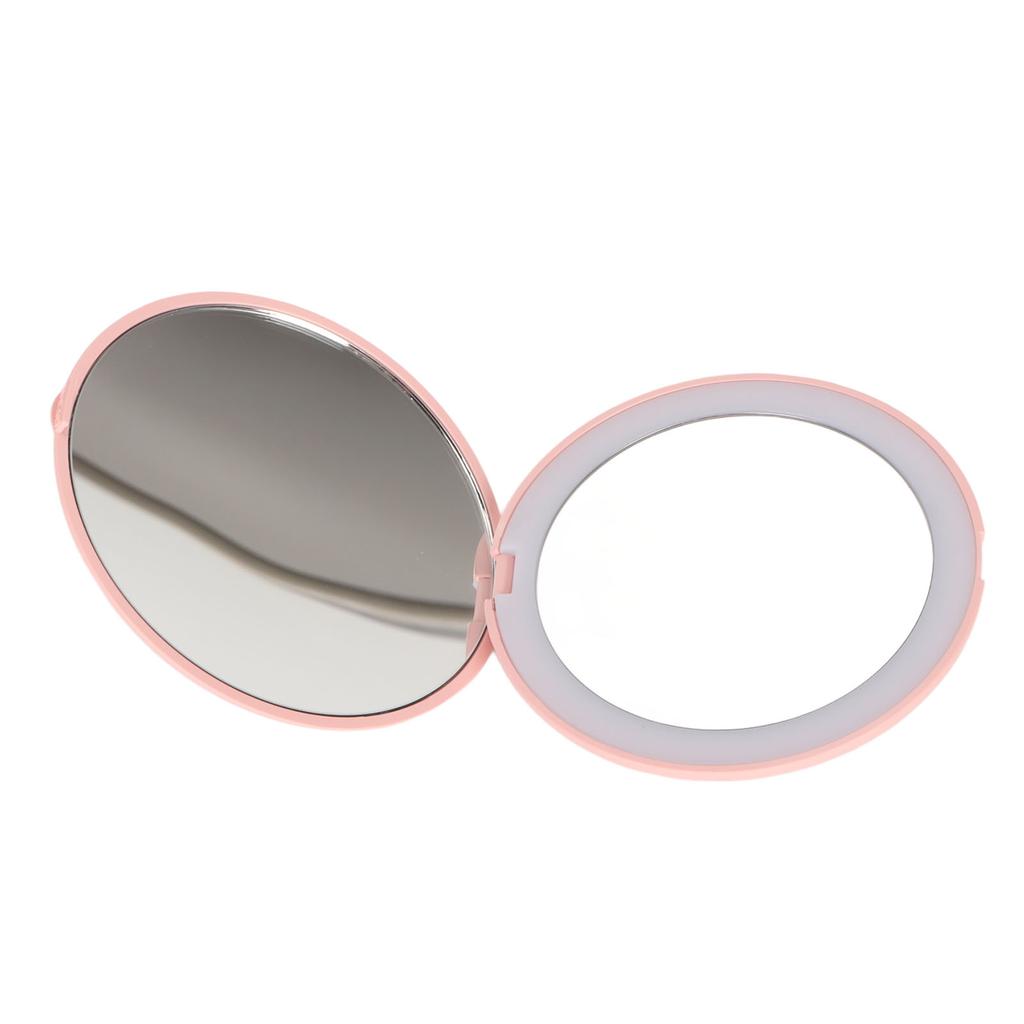 3.5in LED Makeup Mirror Portable 1X 2X Magnification 6500K Folding Handheld Double Sided Lighted Mirror for Travel