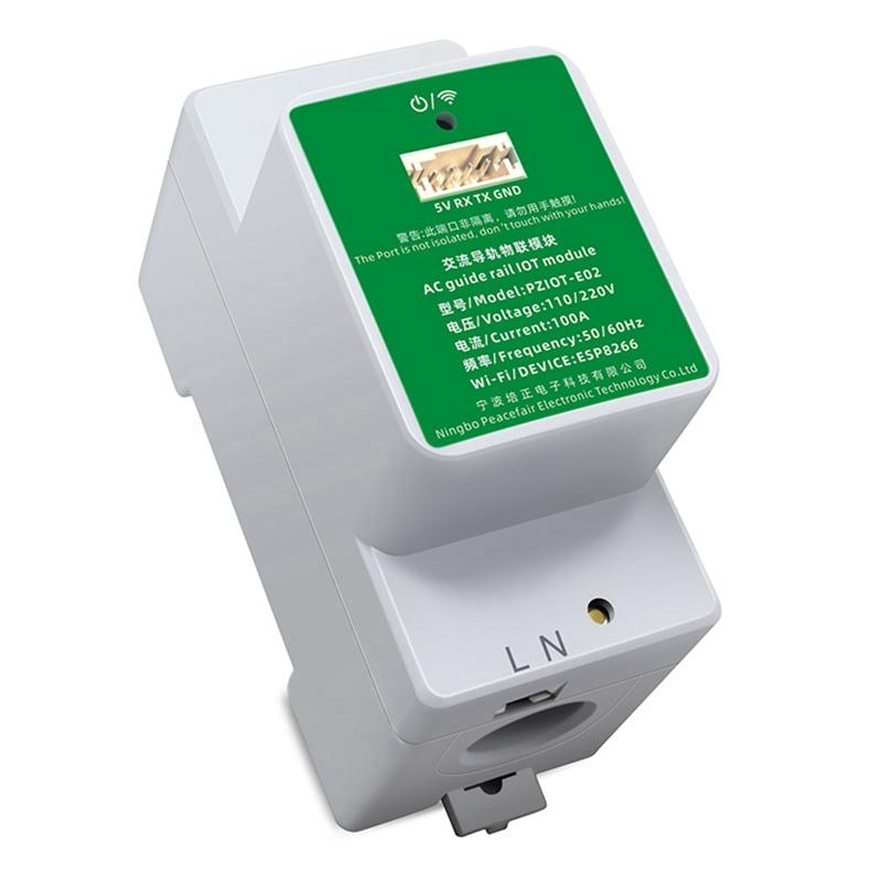 Peacefair PZIOT-E02 AC Single Phase Din Rail Meter Wifi Energy Power Meter Electric Wattmeter Tasmota Esphome For Home Assistant