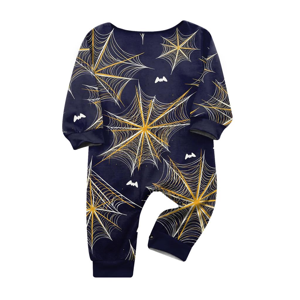 Family Matching Halloween Printed Pajama Set Long Sleeve Top and Pants