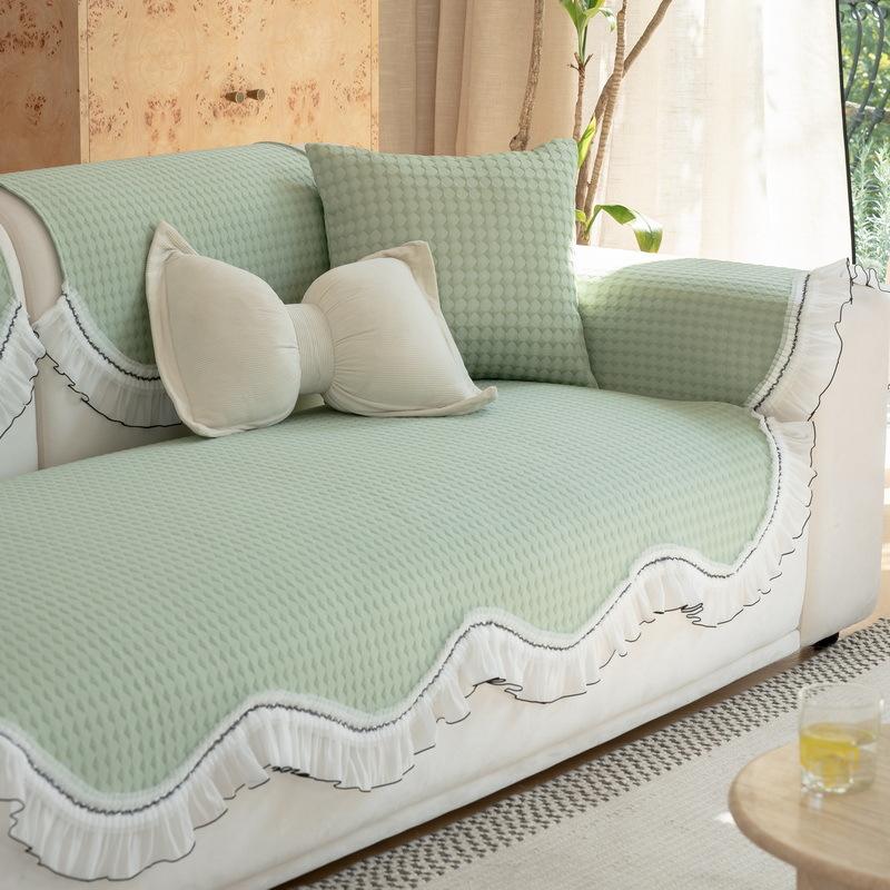 Cool Ice Silk Special-Shaped Sofa Cushion  New Fixed Non-Slip Summer Mat Seat Cushion Irregular Sofa Cover