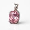 Colgante de Plata de Ley 925 con Zafiro Rosa Natural Corte Cushion 25.60 Quilates CERTIFICADO