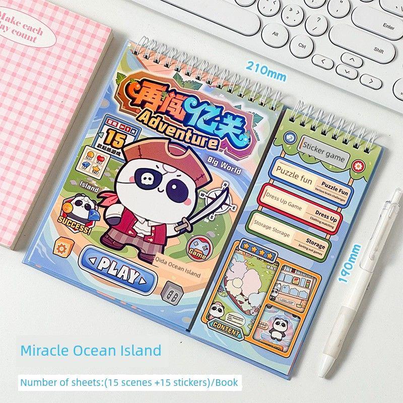 

Еще сто миллионов уровней Пазл Игра Книга наклеек Без вырезания 2025 Новое поступление Ручной аккаунт Пейзажные наклейки Детские игрушки [Upgrade!]!] Miracle Ocean Island 15