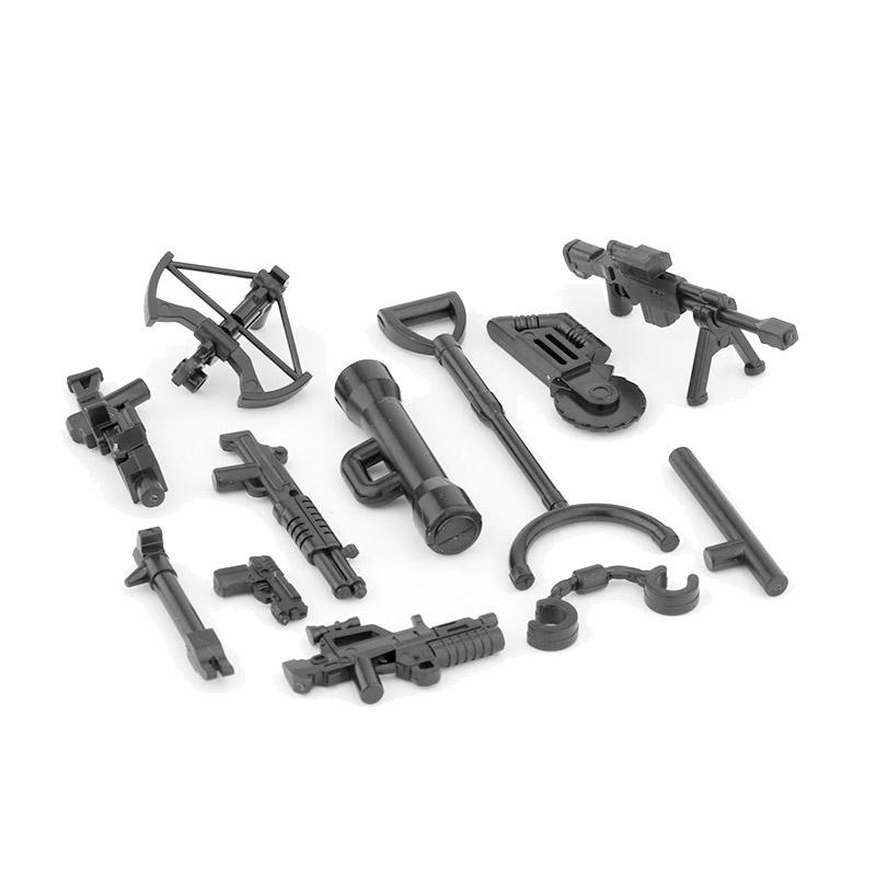 Military WWII Weapons Building Blocks Soldier Figure Toy Gatling M2 Heavy Machine Gun NSV M19 Box Rifle Bullet Chain Mortar K045