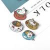 White Rabbit & Cat Coffee Bath Drip Oil Brooch - Creative Versatile Badge