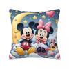 Kawaii Mickey Minnie Paar Kissenbezug, bedruckt, Polyester, Kissenbezug, Dekokissenbezug, Sitzkissenbezug, Reißverschluss, 40 x 40 cm