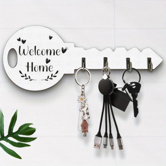 Yousheng Key Hook with Strong Load-Bearing Capacity Bohemia Style Wall-mounted Decorative Key Shape Key Organizer