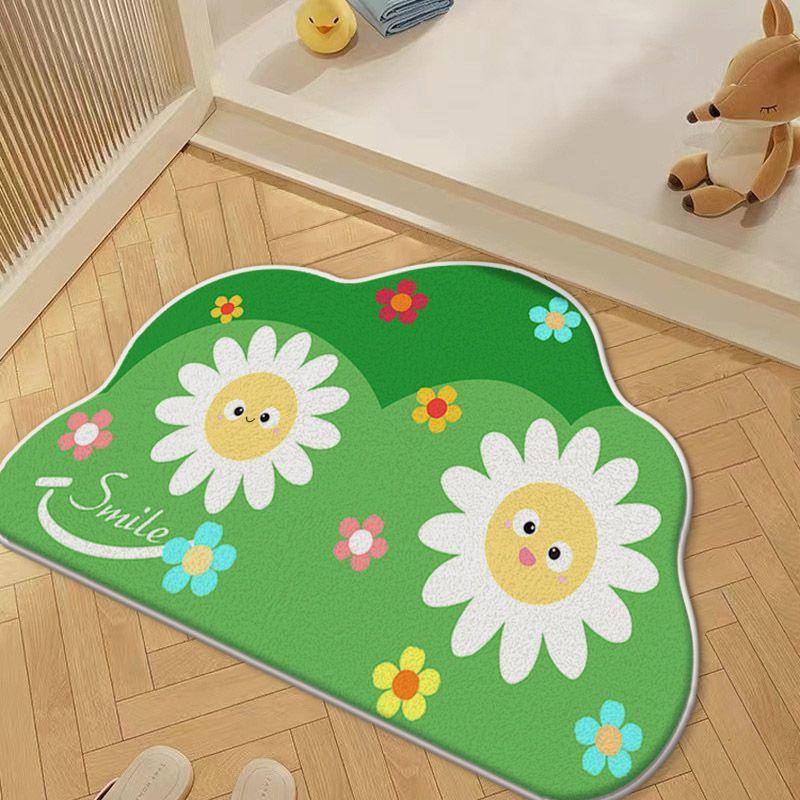 Cute Little Fresh Toilet Bathroom Floor Mat Bathroom Door Absorbent Foot Mat Non-slip Imitation Cashmere Carpet