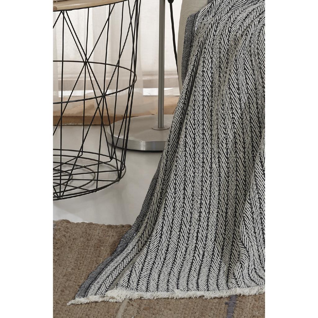 Vera Beżowy Fotel Narzuta na fotel Szal 150 x 200 cm Koc pod telewizor Rzut bawełniany