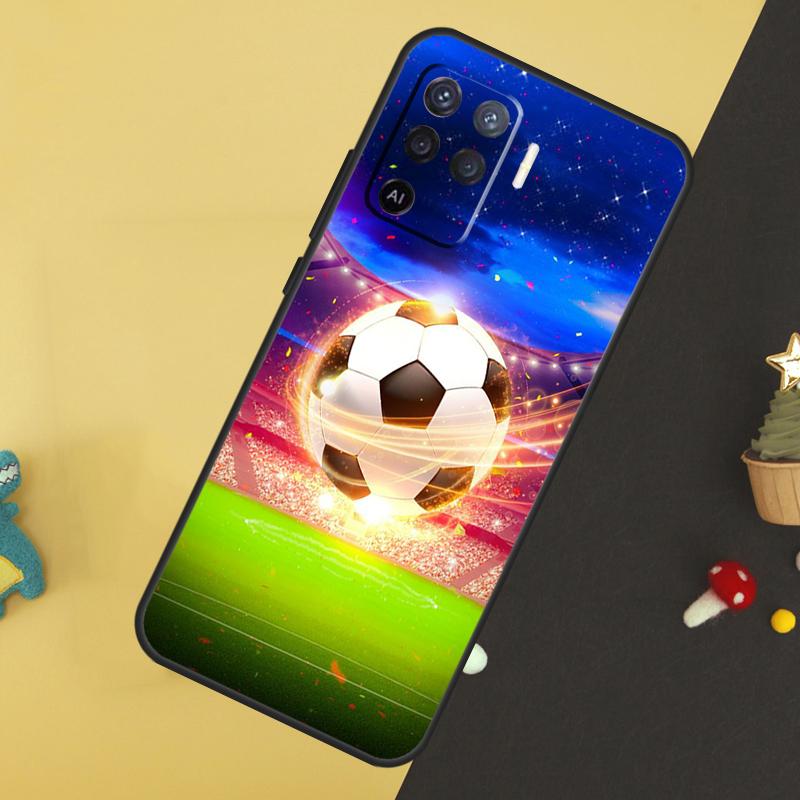 Football Soccer Ball For OPPO A57S A53S A54S A98 A78 A58 A79 A15 A17 A77 A16 A76 A96 A52 A72 A5 A9 A94 A74 Case
