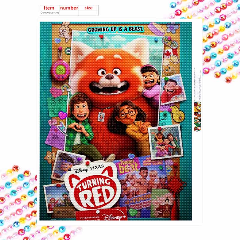 Disney Turning Red Diamond Painting Kit Diamond Hand Embroidery 5D DIY Diamond Art Home Decor Creative Handicrafts Supplies Gift