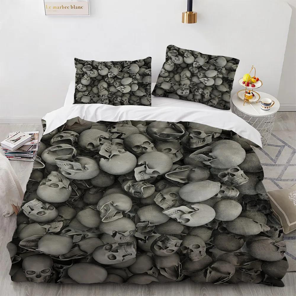 Comforter Black Hat Skull Bedding Set Queen Size Halloween S Modern Style Bedroom Bedding Set Comforter Pillow Shams