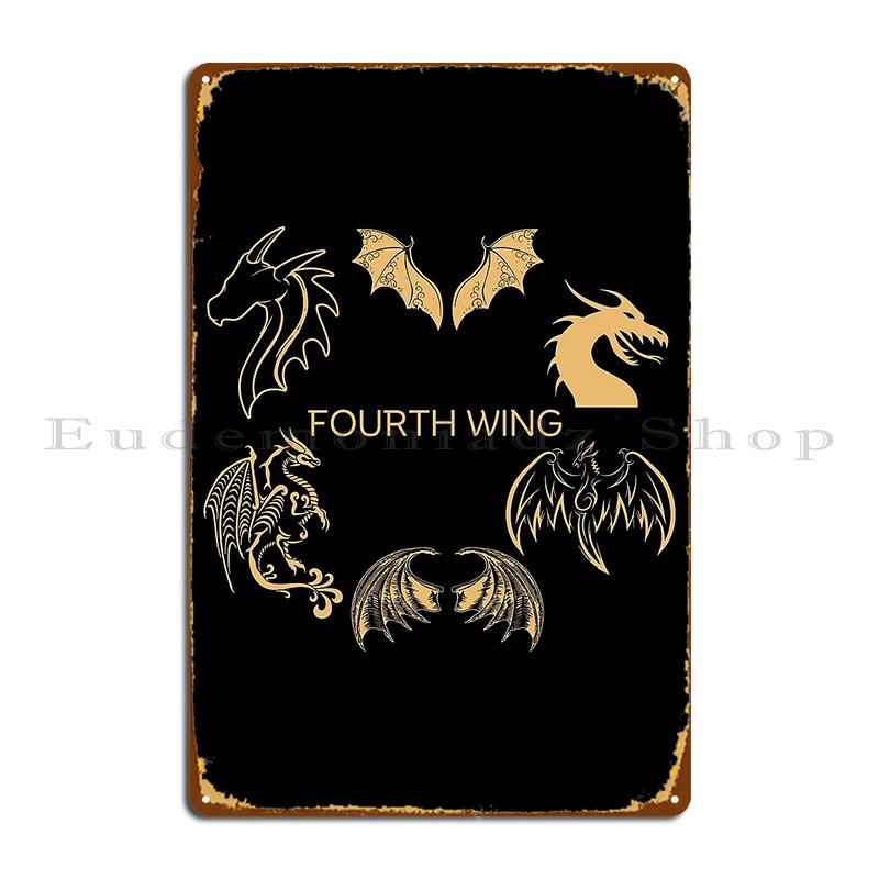 Четвертое крыло Ребекка Яррос Фэнтези Книжный Металлическая табличка Настенный Декор Пещера Ретро Дизайн Кино Паб Жестяная табличка Постер 20x30cm
