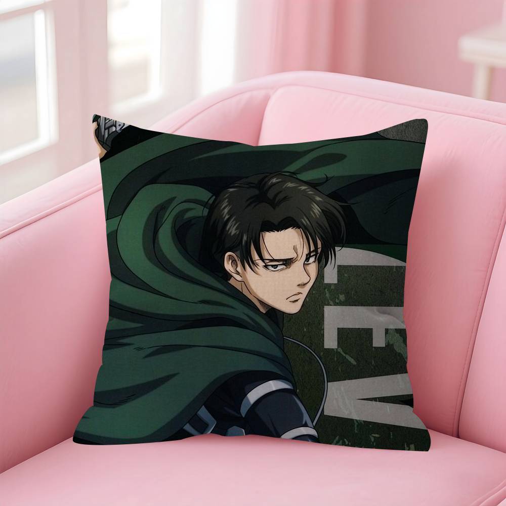 Anime Attack On Titan Levi Ackerman Cushion Cover Car Throw Pillow Case For Sofa Car Christmas Gift