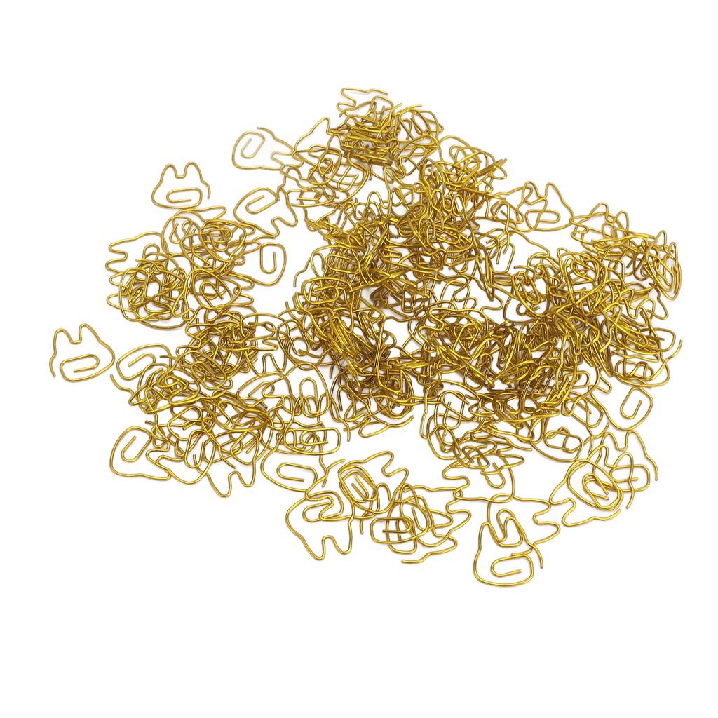 200 Pcs Cat Paper Clips Gold Iron Electroplating Cute Animal Shaped Paperclips for Home School
