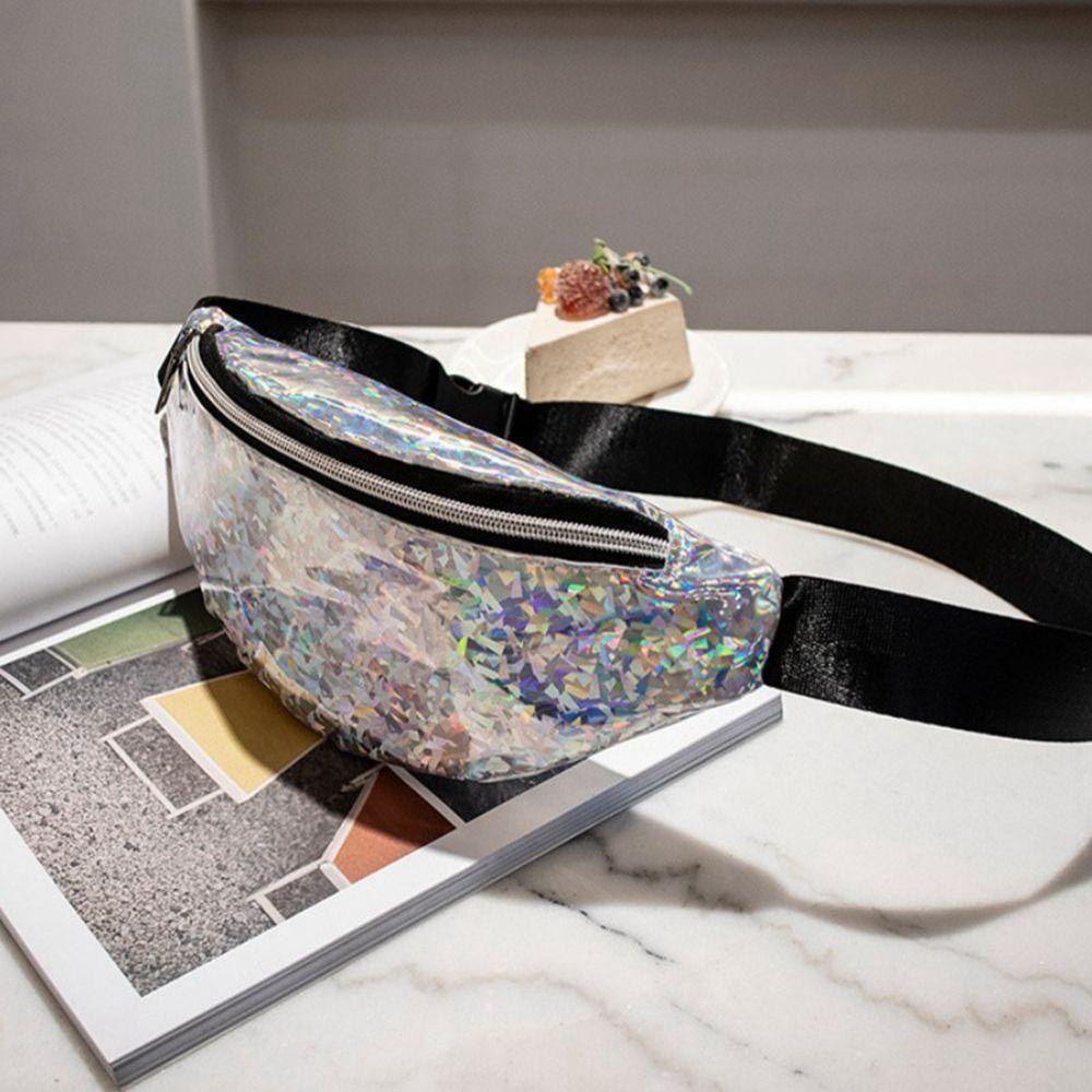Elegant Sequins Waist Bag Large Capacity Holographic Belt Bag Cool Laser Fanny Pack Summer